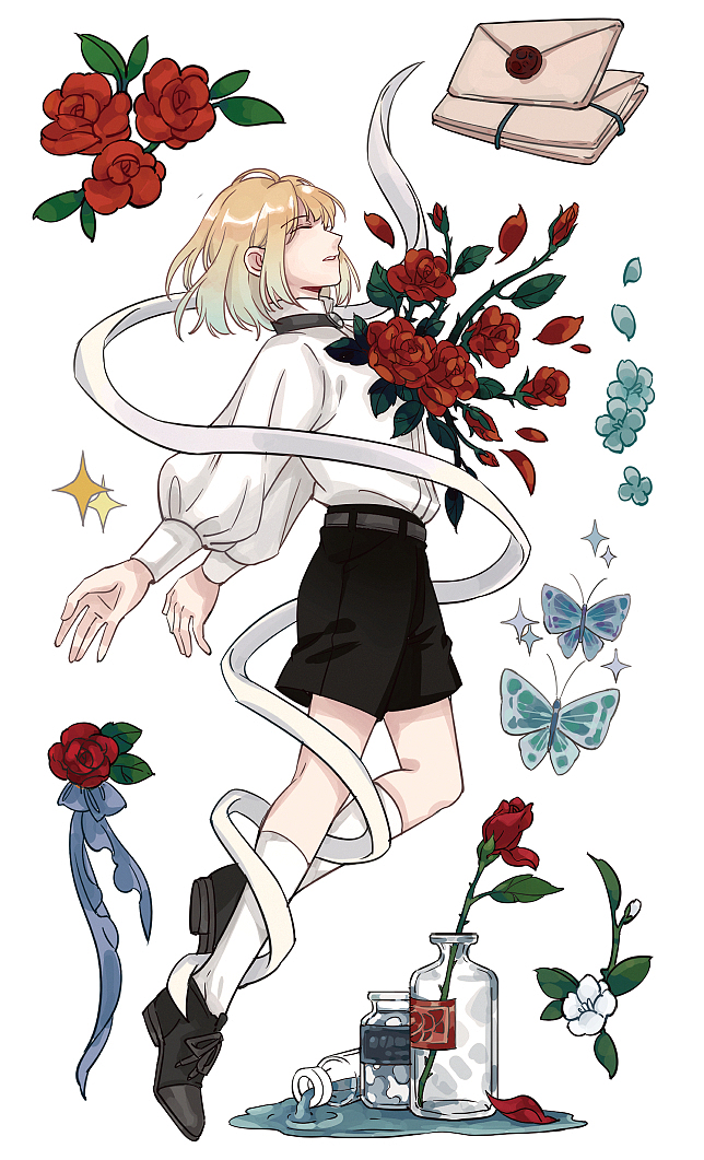 玫瑰少年（图ZMzI5MjcwNzAw） - 创作习作 - 站酷设计师coin五毛原创素材 - 站酷ZCOOL