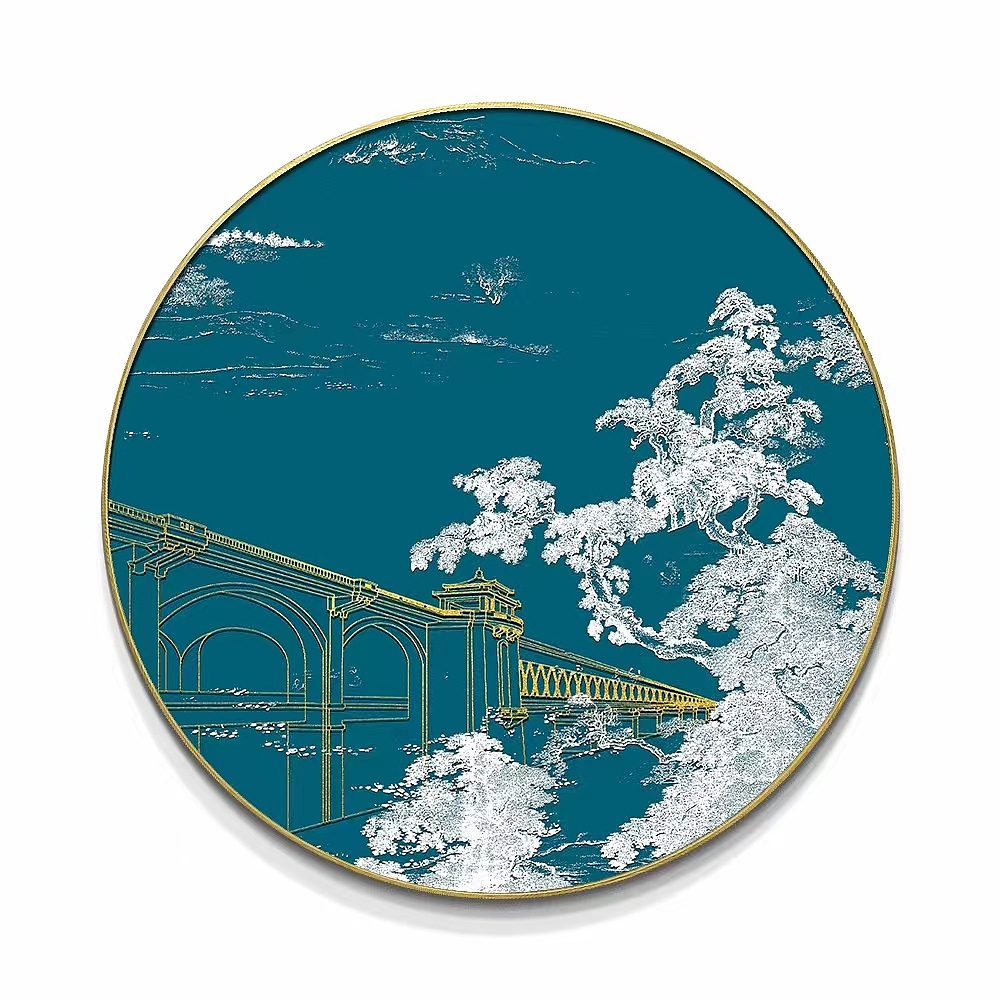 圆形浮雕立体肌理画