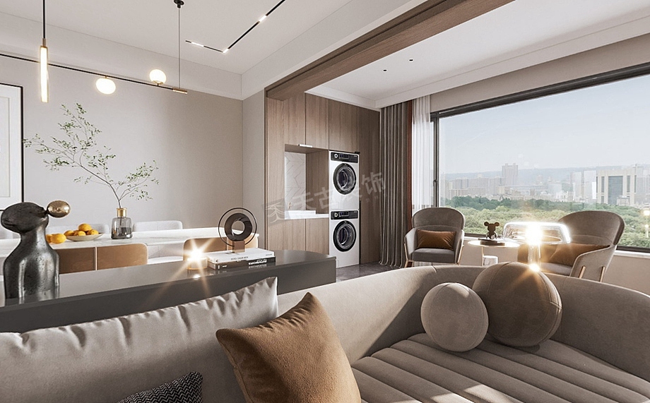 重庆新城朗隽大都会装修,现代简约大平层设计效果图