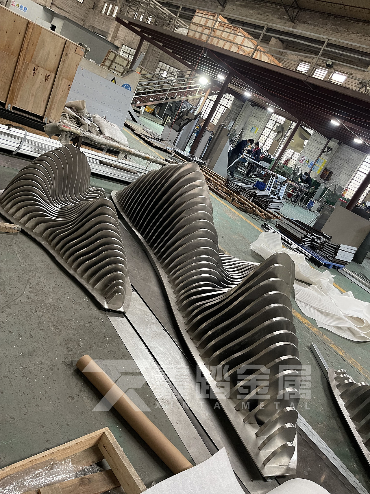 抽象不锈钢假山雕塑摆件 创意设计