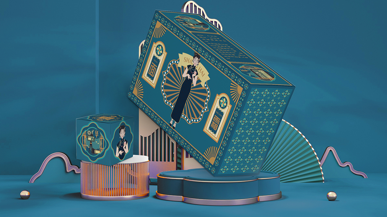 高端礼品-面霜包装设计|老上海美女插画（图ZMzI3MDA5NTA4） - 包装 - 站酷设计师蕾锅原创素材 - 站酷ZCOOL