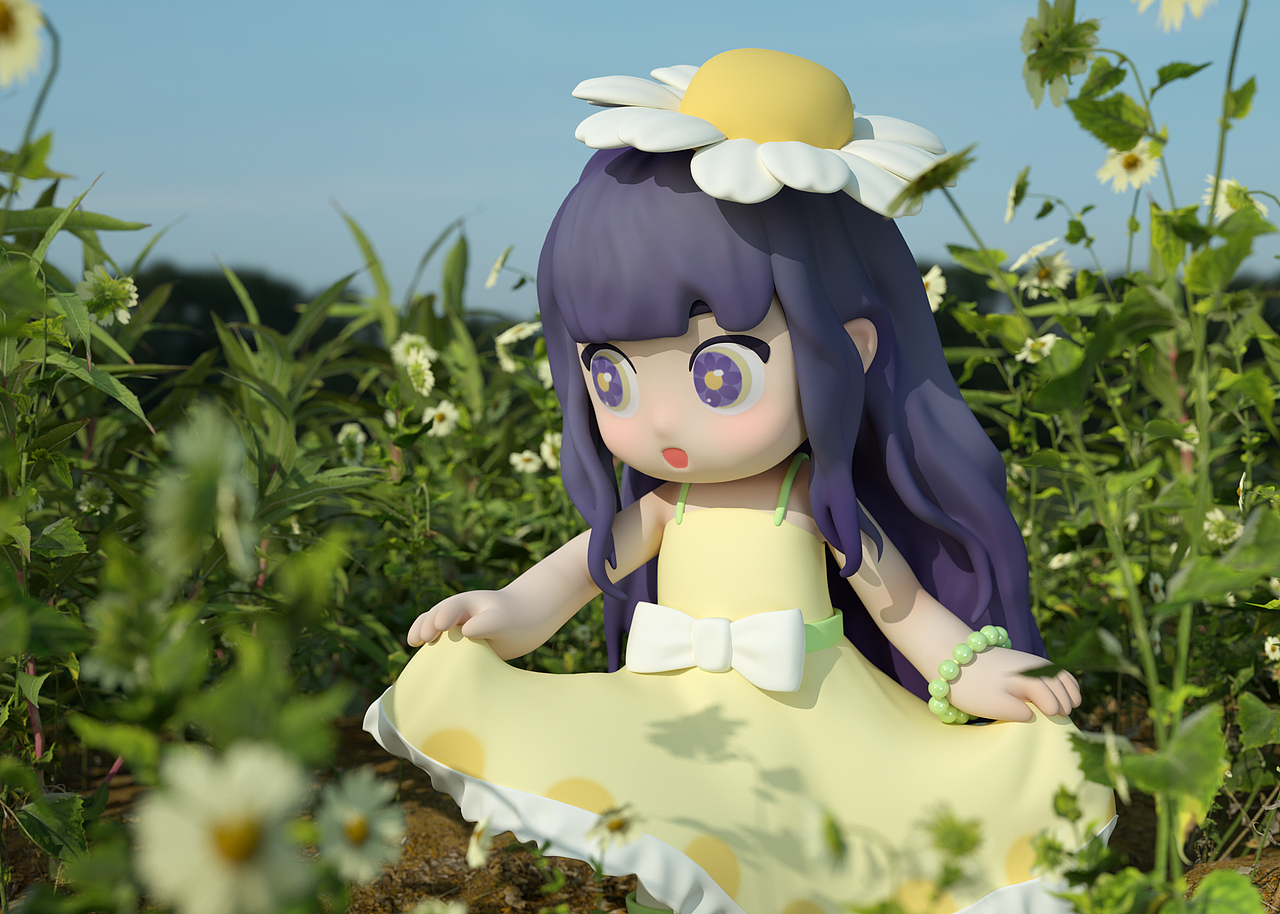 【ip建模练习】花仙子小雏菊（图ZMzE3ODQzMTE2） - 人物/生物 - 站酷设计师WHY呀原创素材 - 站酷ZCOOL