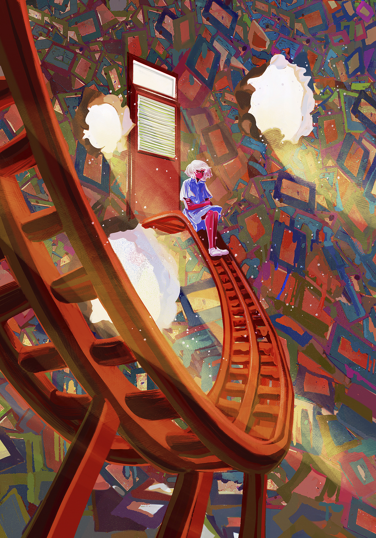 双相情感障碍_过山车系列（图ZMzI4Mzg1MzE2） - 艺术插画 - 站酷设计师猫一_好好画画原创素材 - 站酷ZCOOL