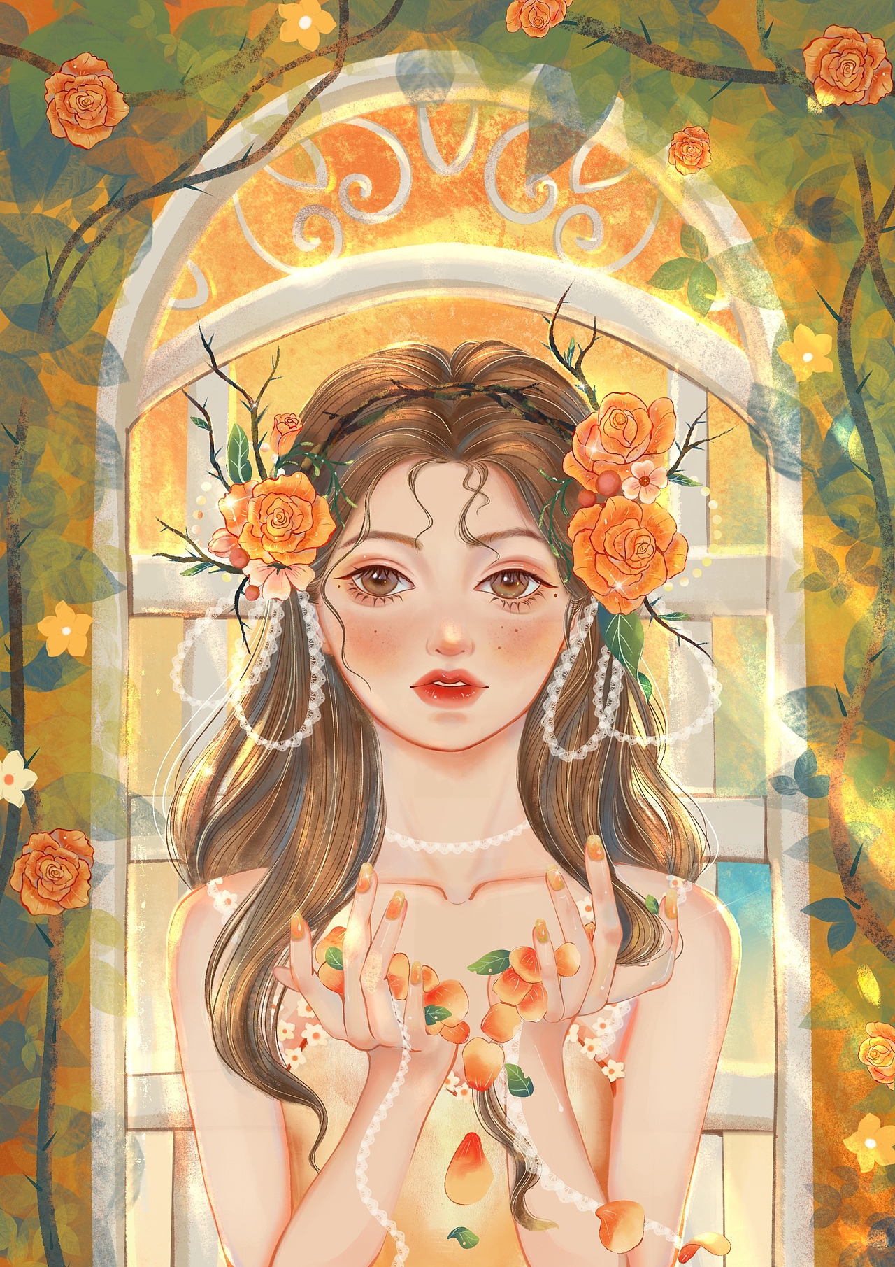 10月少女插画|秋（图ZMzE3NzgxMTEy） - 商业插画 - 站酷设计师阿花呗原创素材 - 站酷ZCOOL