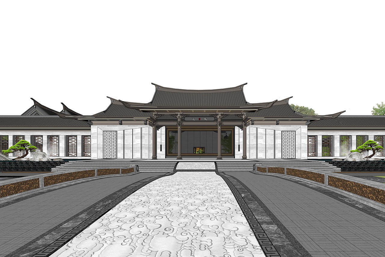 建发嘉庚新中式示范区景观SU模型下载（图ZMzU3MTkzMTMy） - 景观设计 - 站酷设计师素模网原创素材 - 站酷ZCOOL