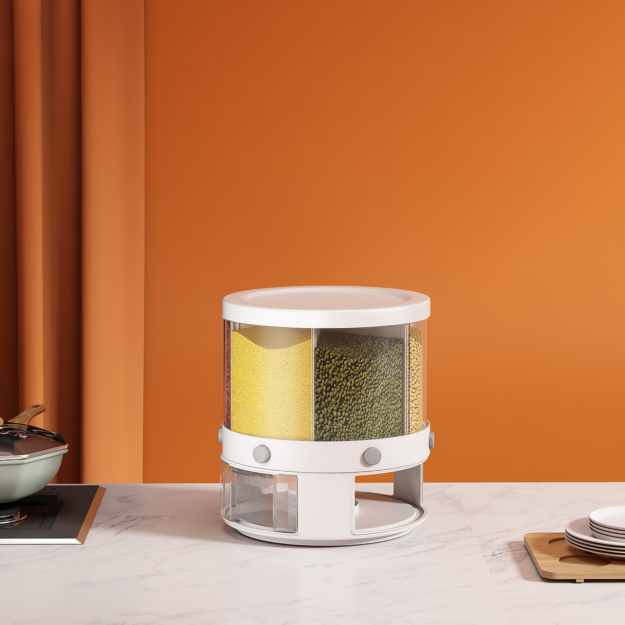 厨房米桶建模渲染