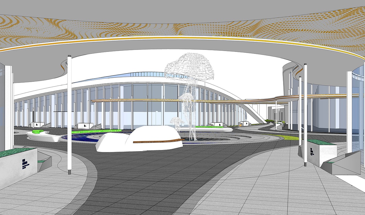 十里金滩特色小镇会客厅示范区景观SU模型下载（图ZMzI1MTIxMzg4） - 景观设计 - 站酷设计师素模网原创素材 - 站酷ZCOOL