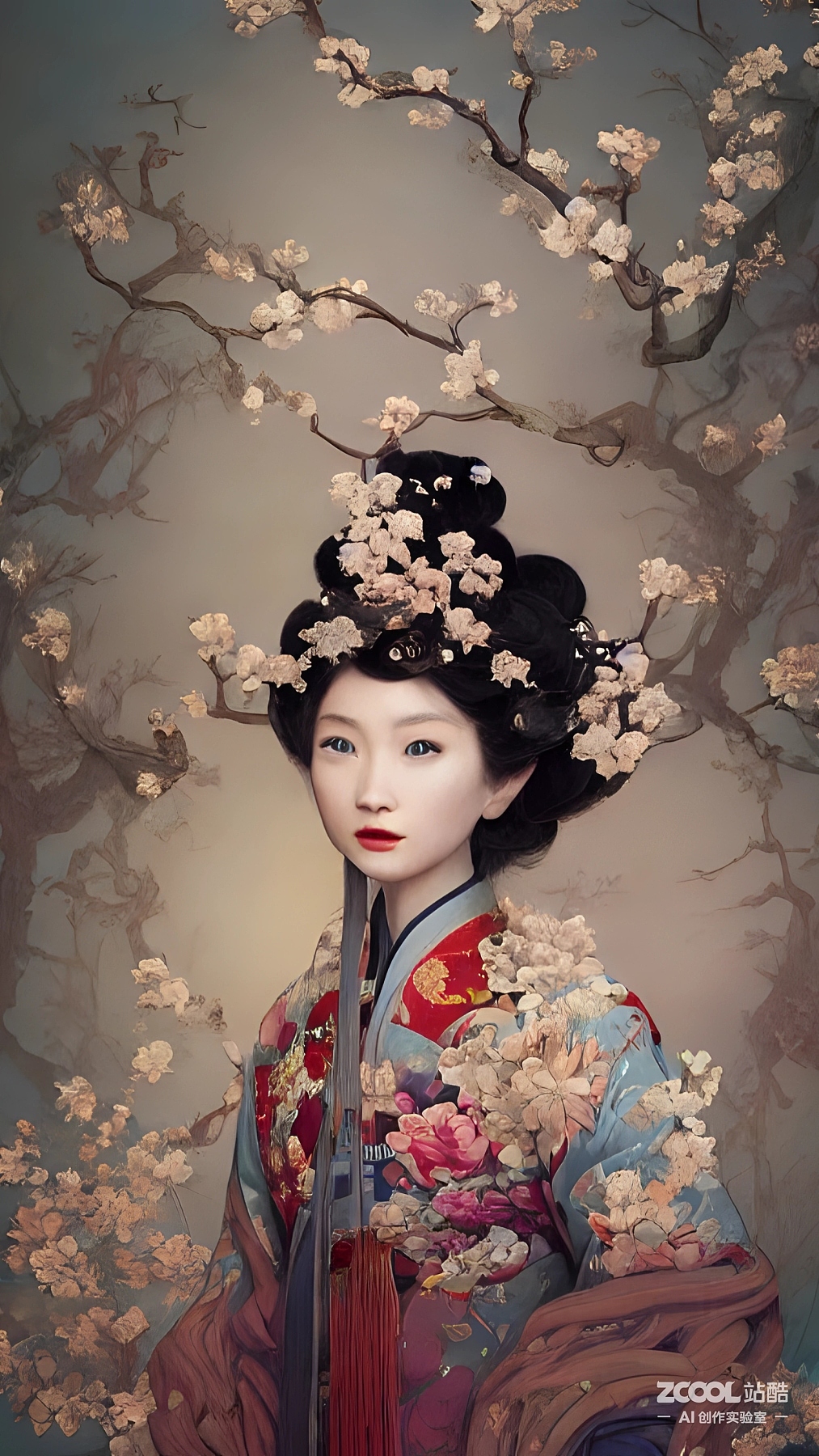 #AI创作实验室#【汉服】【油画X中国画】（图ZMzIxNDM0MTY0） - AI作品 - 站酷设计师xingceng2号原创素材 - 站酷ZCOOL