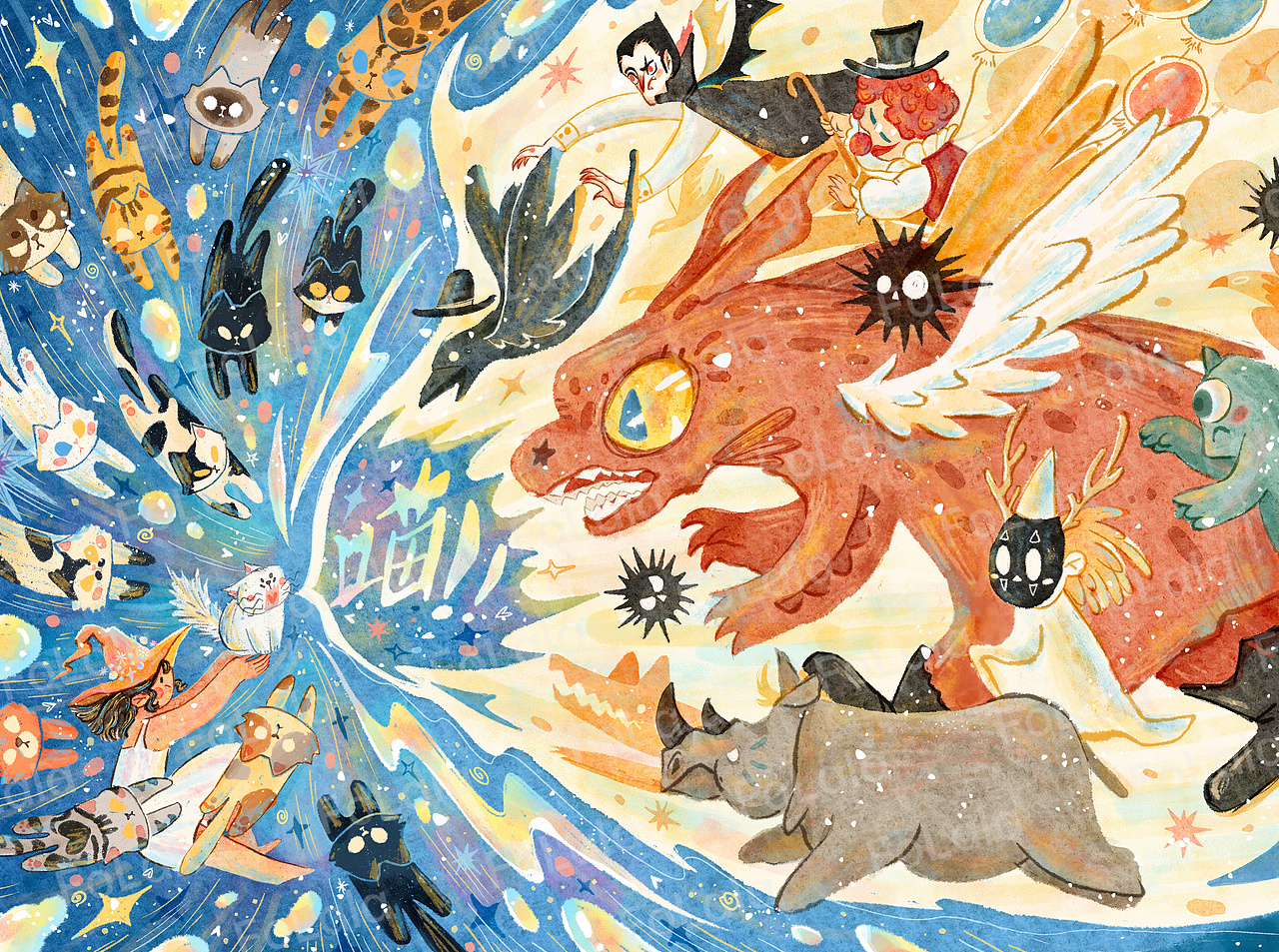 原创插画-猫猫拯救世界（图ZMzQyNTg4OTg4） - 商业插画 - 站酷设计师Folala一二原创素材 - 站酷ZCOOL