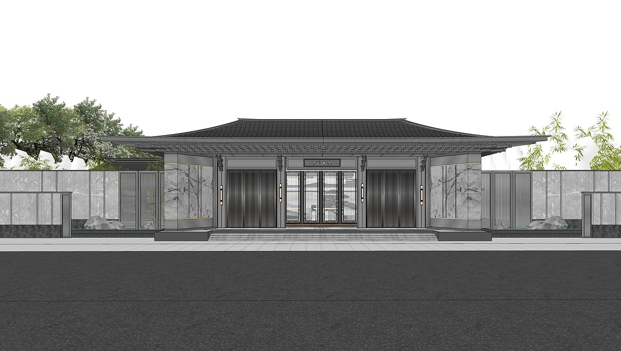 保利书院新中式示范区景观SU模型下载（图ZMzUzOTkzMjM2） - 景观设计 - 站酷设计师素模网原创素材 - 站酷ZCOOL