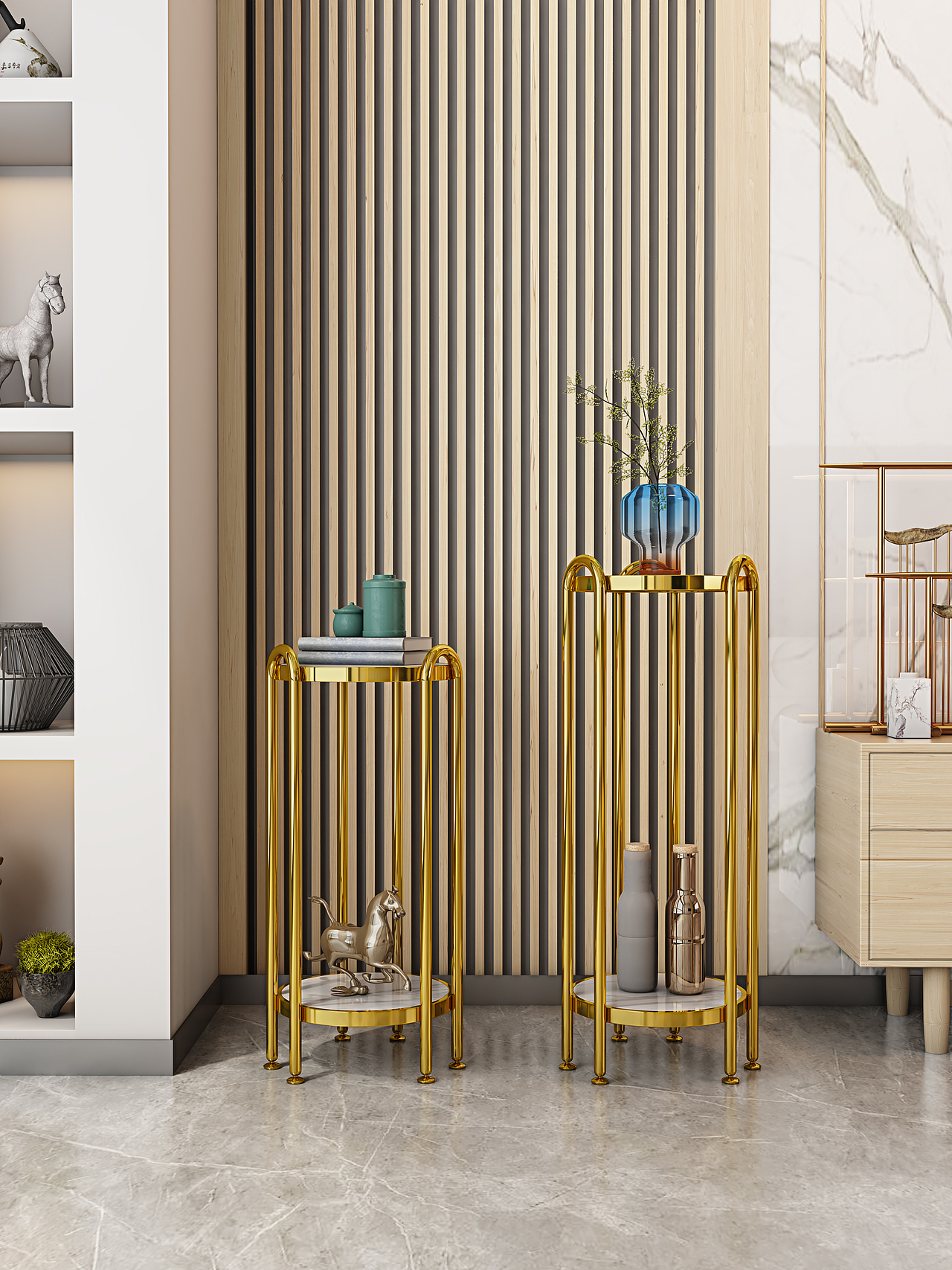 金属置物架、金属屏风效果图