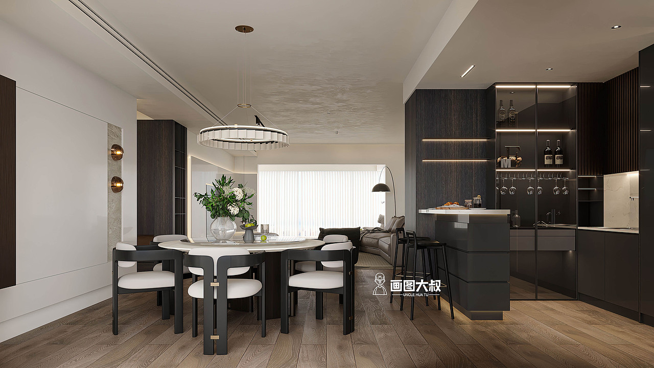 現(xiàn)代復古風效果圖（圖ZMzM4MTY3OTI4） - 家裝設計 - 站酷設計師畫圖大叔原創(chuàng)素材 - 站酷ZCOOL