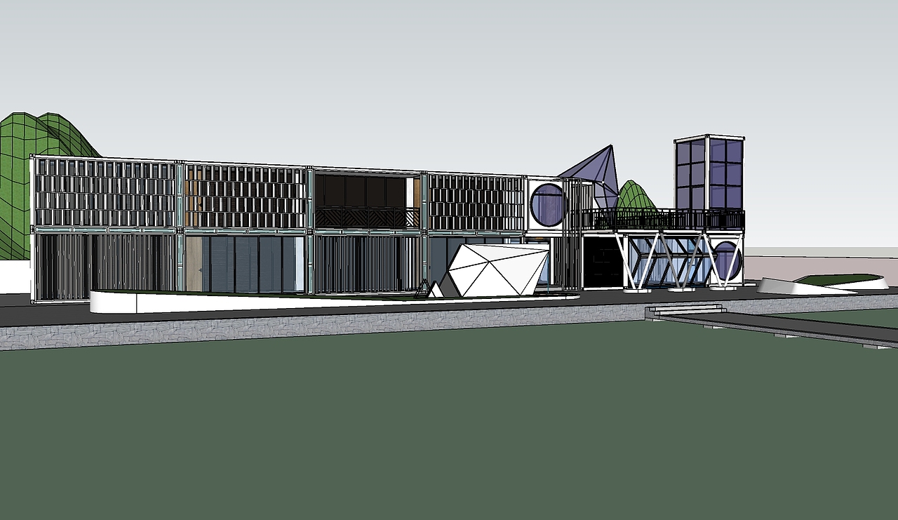 集装箱-庭院/办公区装配式模块化建筑（图ZMzY3MzkxNDgw） - 建筑/空间 - 站酷设计师一条长安流浪的鱼原创素材 - 站酷ZCOOL