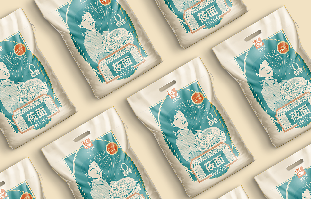 旱地红皮面粉包装设计