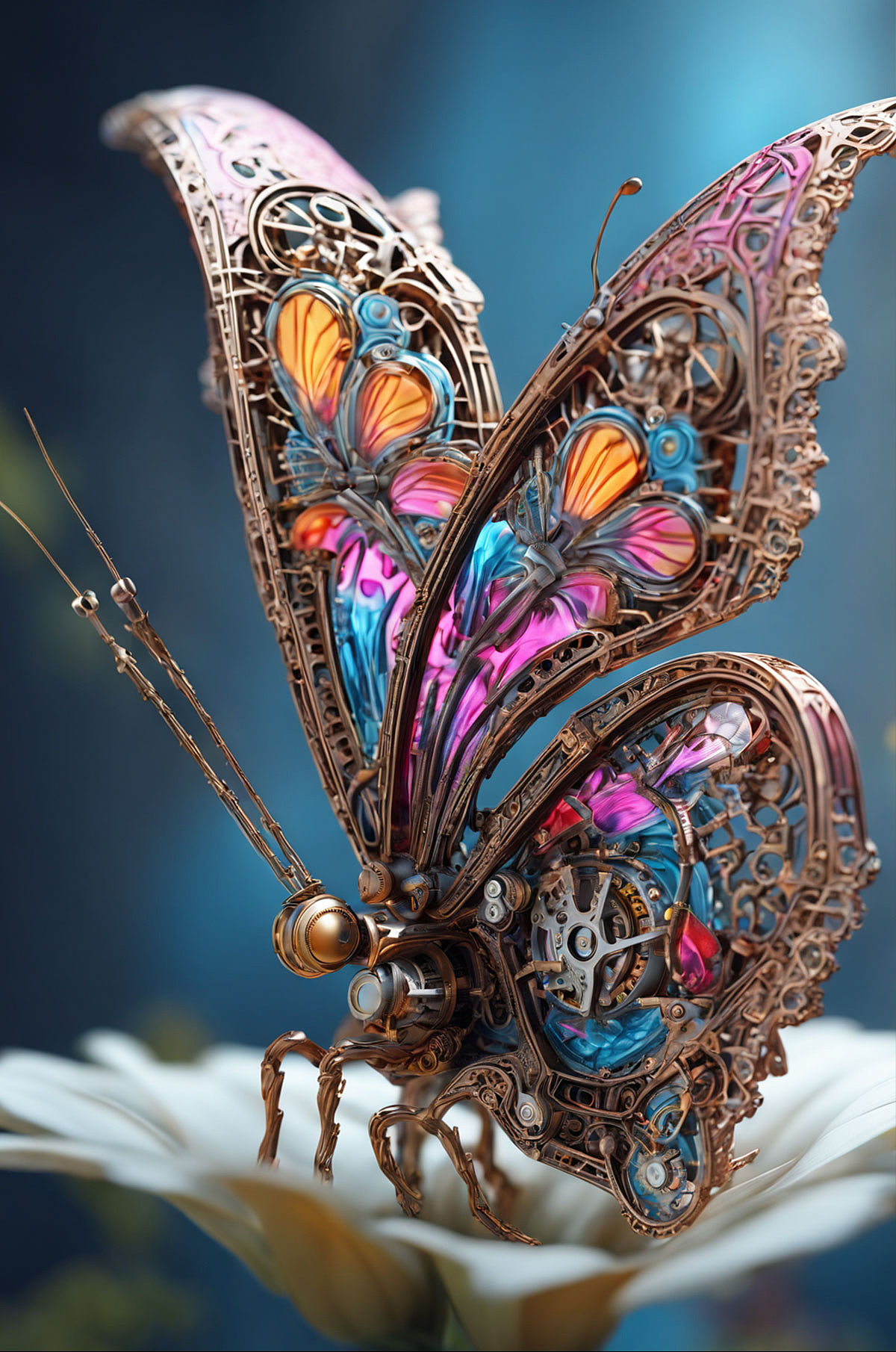 chatGPT+stable diffusion 机械蝴蝶和贝斯手迪亚波罗