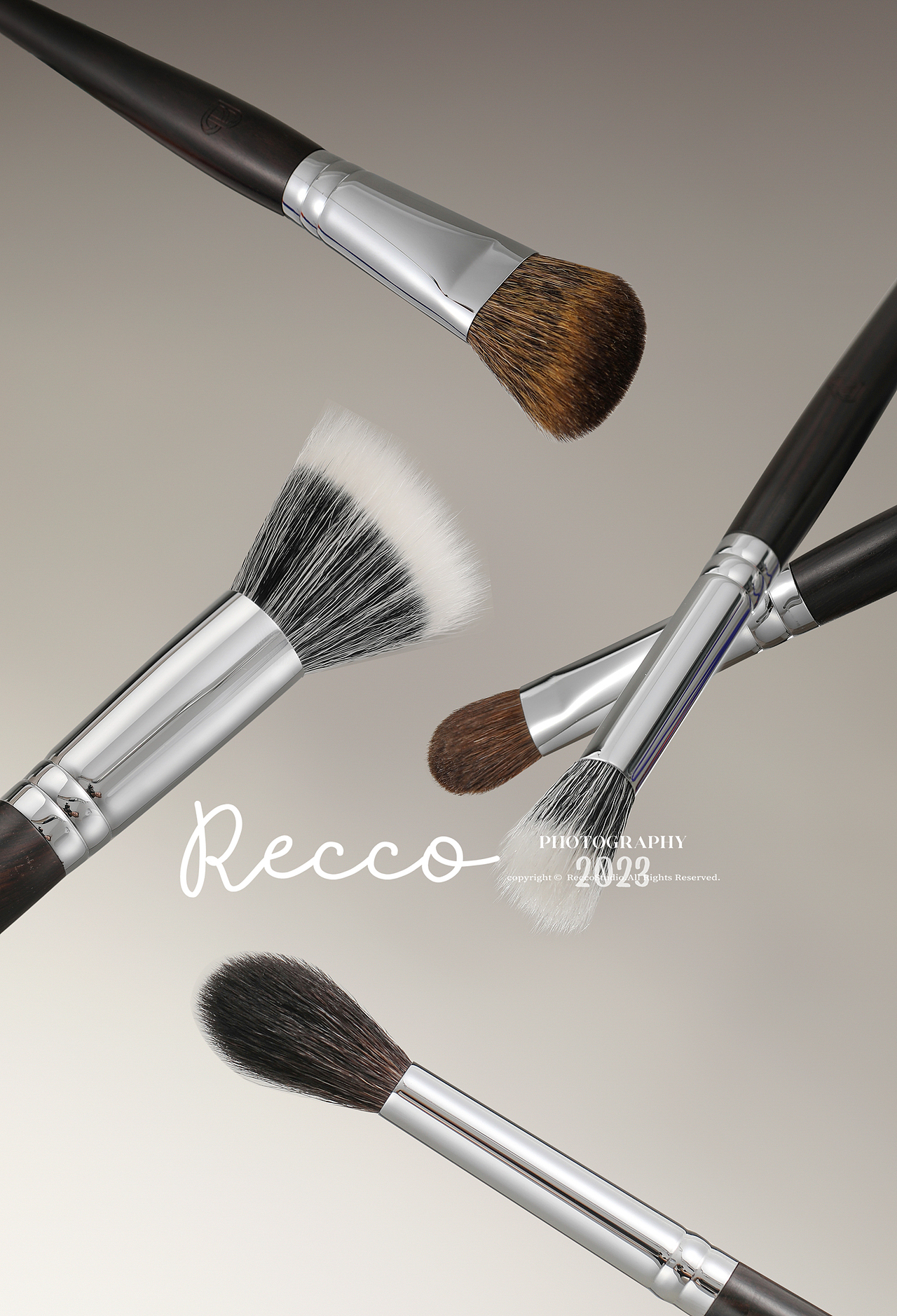 RECCO BLJ黑檀木化妆刷 美妆工具拍摄 静物摄影