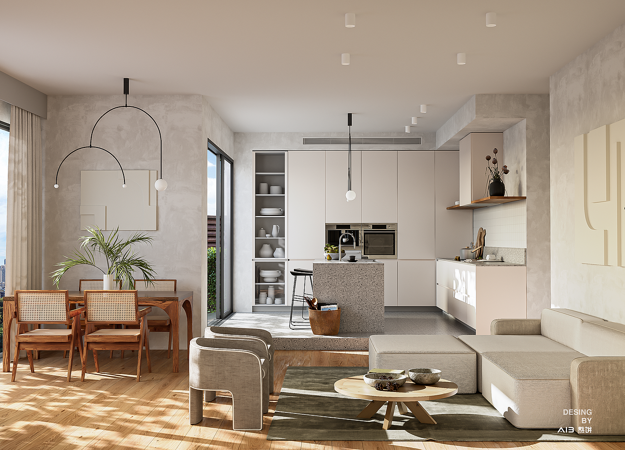 室内场景渲染（图ZMzU1MjgyNDY4） - 建筑/空间 - 站酷设计师ALLBLUE熬饼原创素材 - 站酷ZCOOL