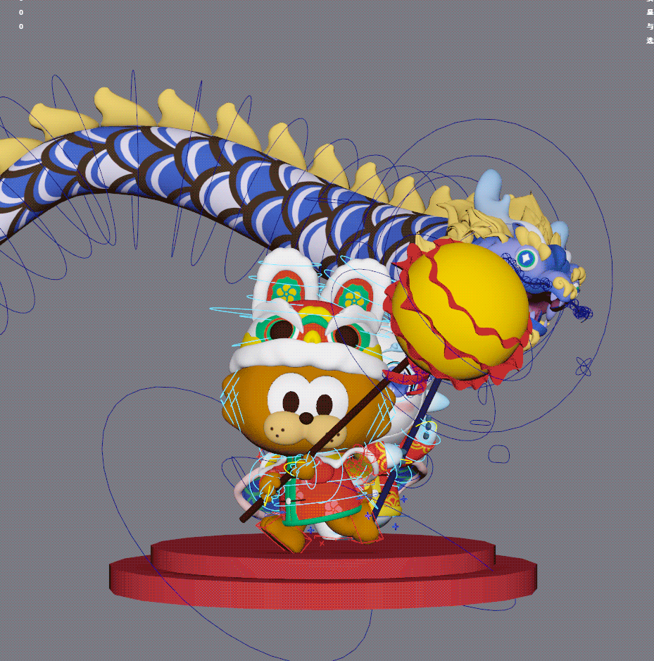 央视网IP阳阳师师与正正贺新春系列NFT|三维动画制作