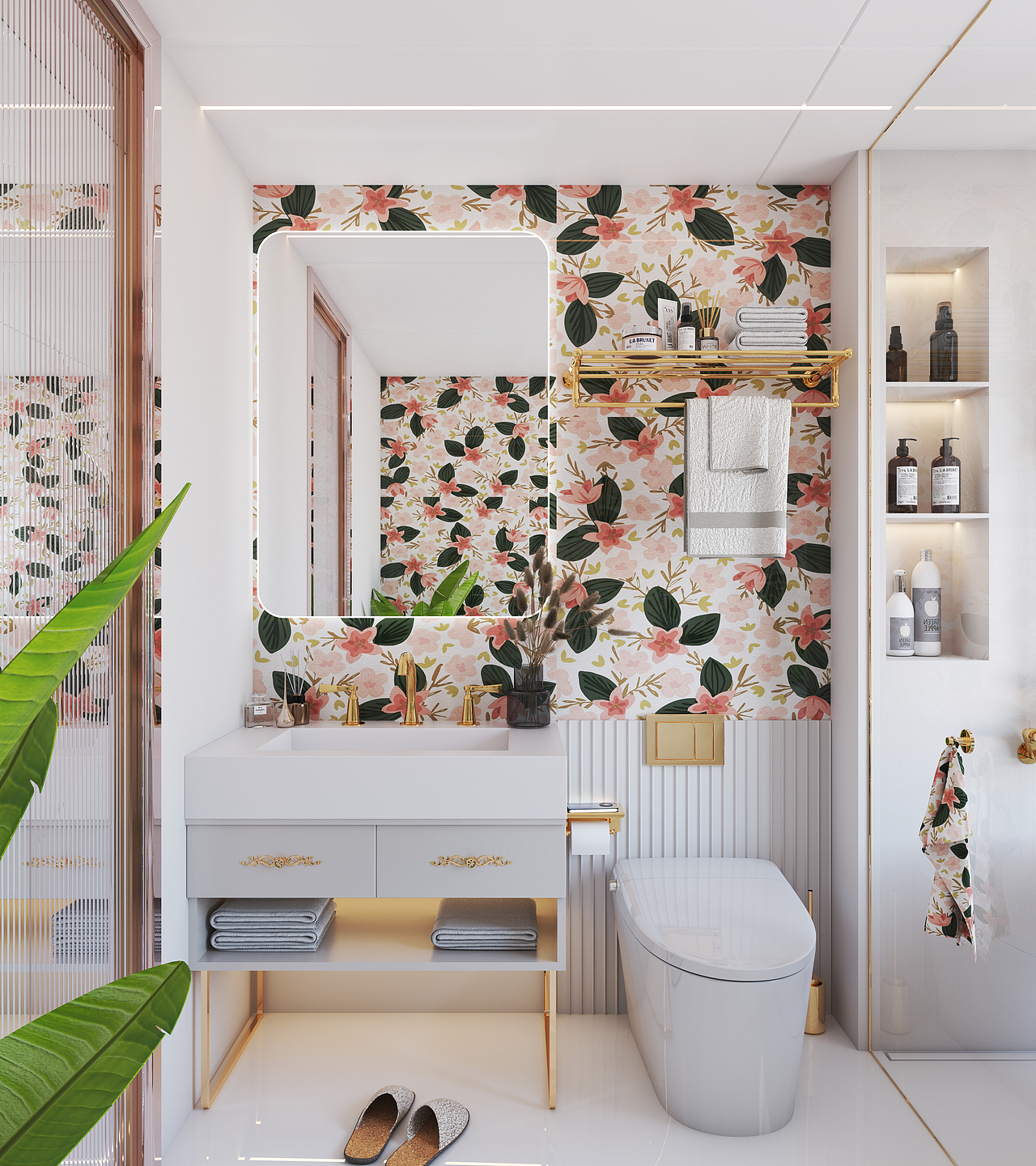 复古卫生间粉色系