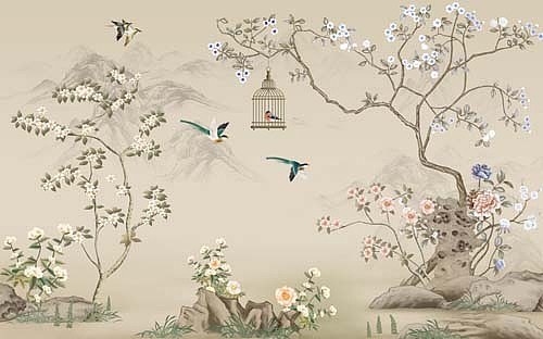 2023花鸟（图ZMzI4NzgwMDYw） - 商业插画 - 站酷设计师新中式纱画图库原创素材 - 站酷ZCOOL