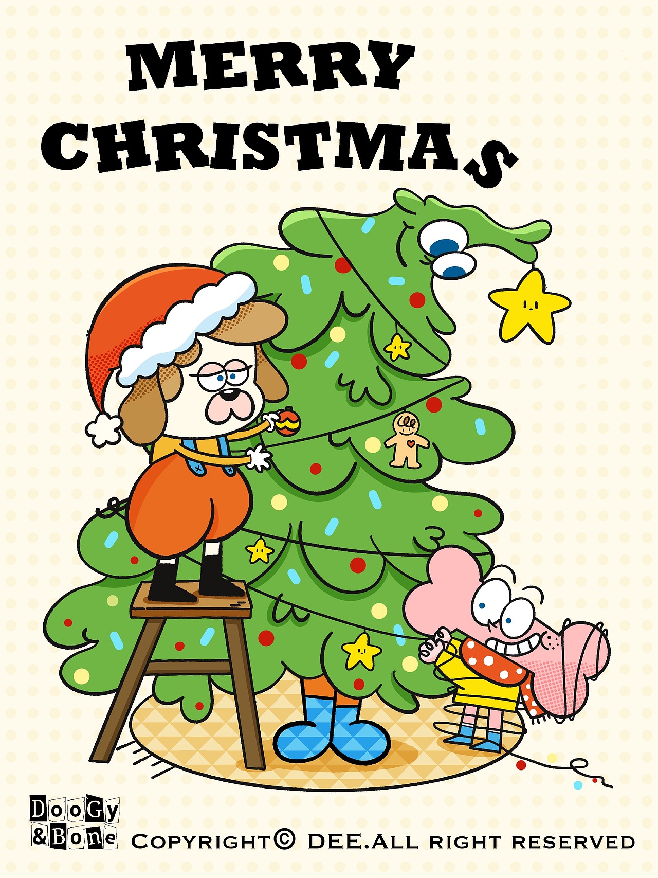 道奇鲍恩装饰圣诞树