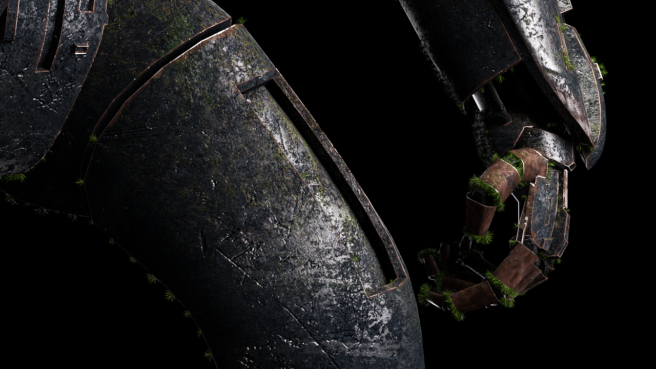 C4D-OC战损机甲渲染