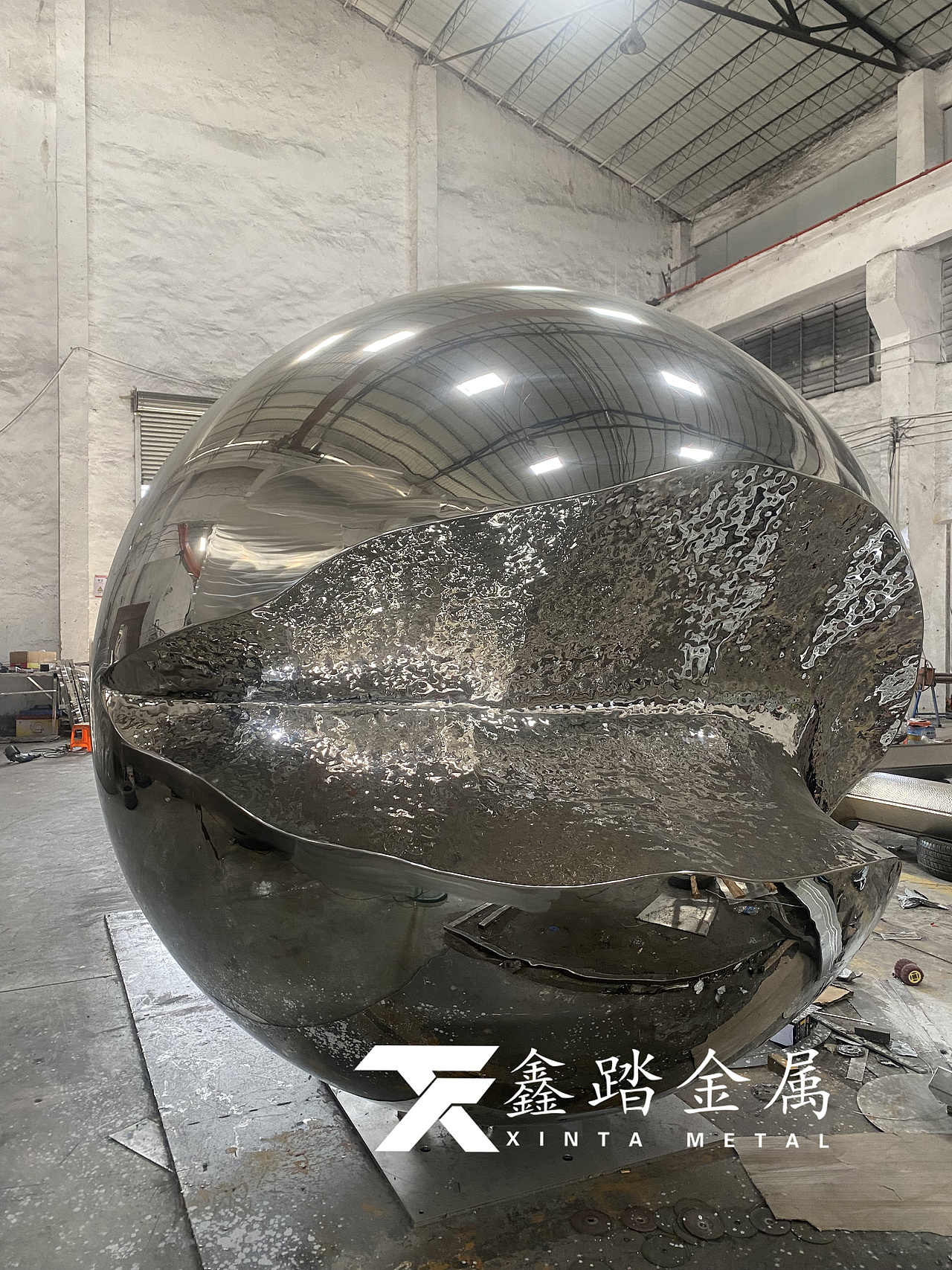 纯手工锻造不锈钢圆球景观雕塑小品 不锈钢镂空圆球