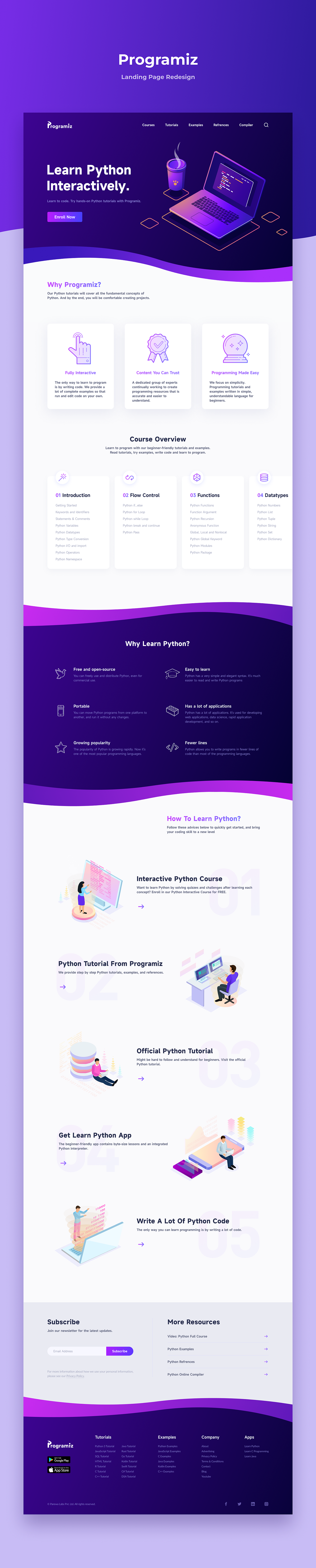 Programiz - Landing Page Redesign