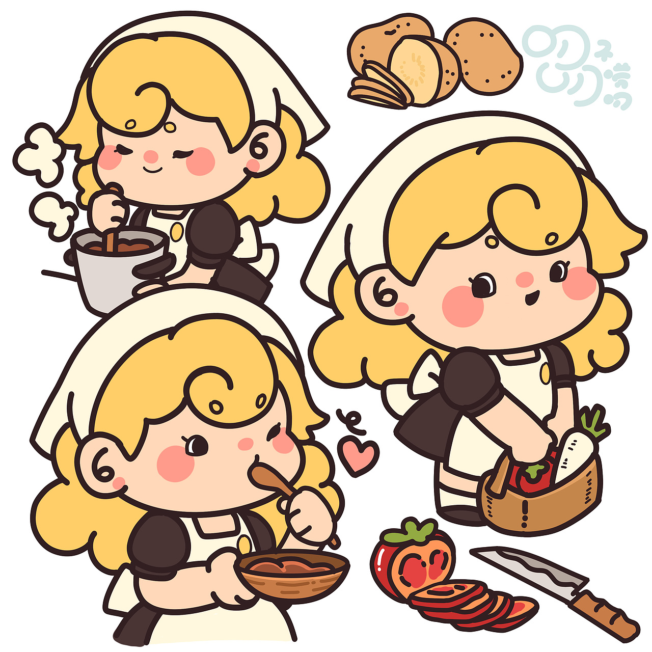 最近画的简笔画,可爱的QQ人~~