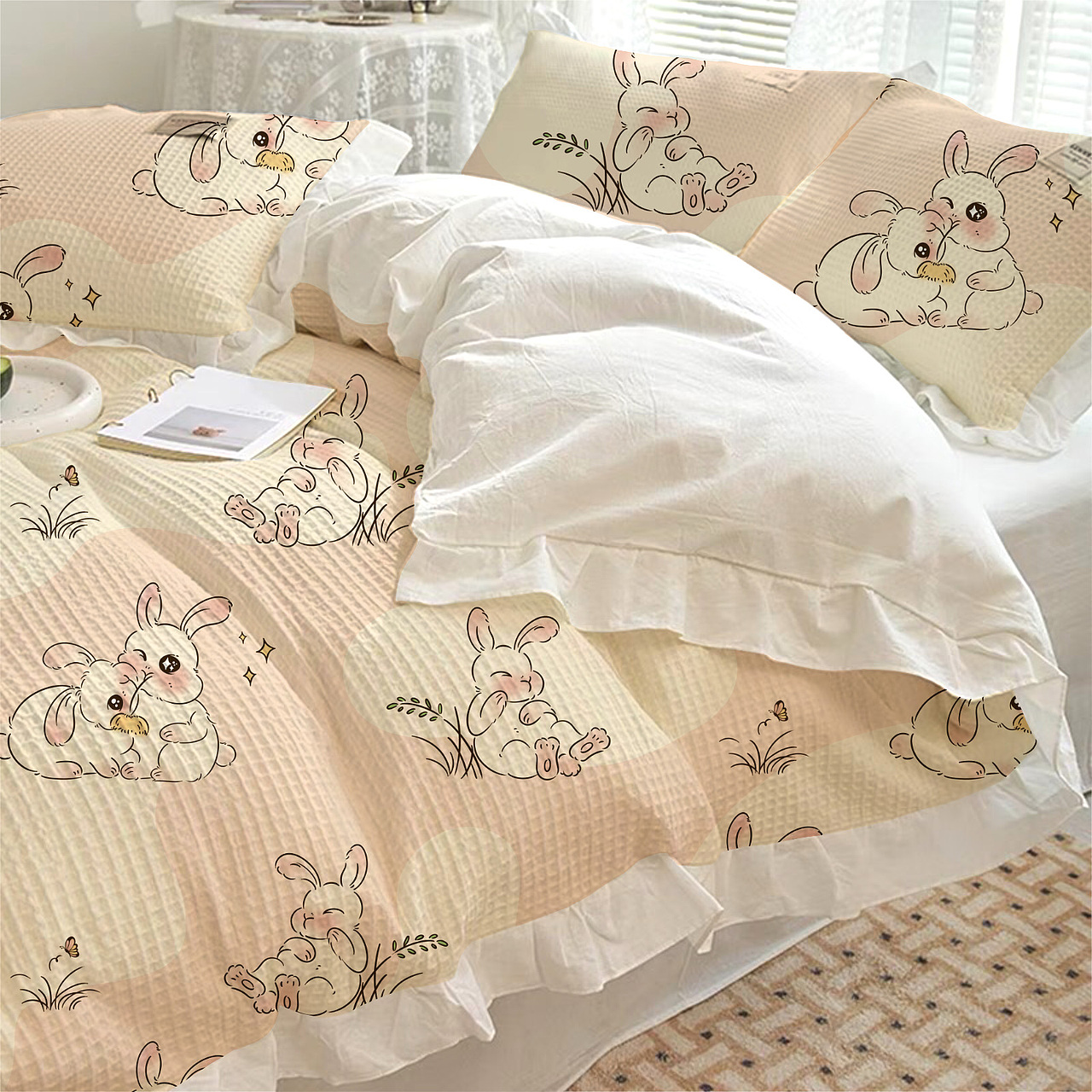 卡通兔子印花图案设计 原创 家纺 文创