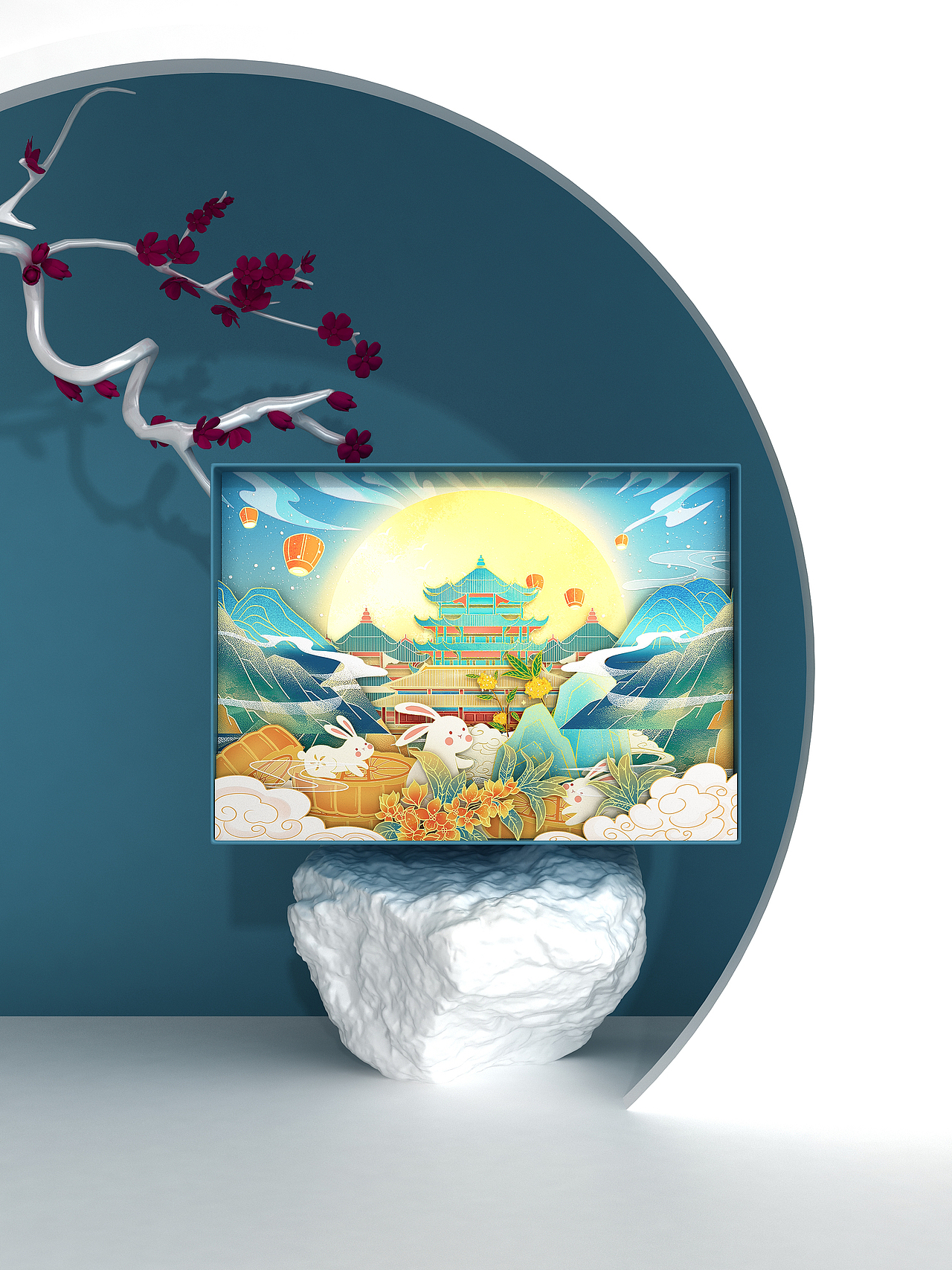 月饼盒包装创意月饼包装中秋节礼盒（图ZMzA3MTQzNTEy） - 包装 - 站酷设计师投以木瓜品牌设计原创素材 - 站酷ZCOOL