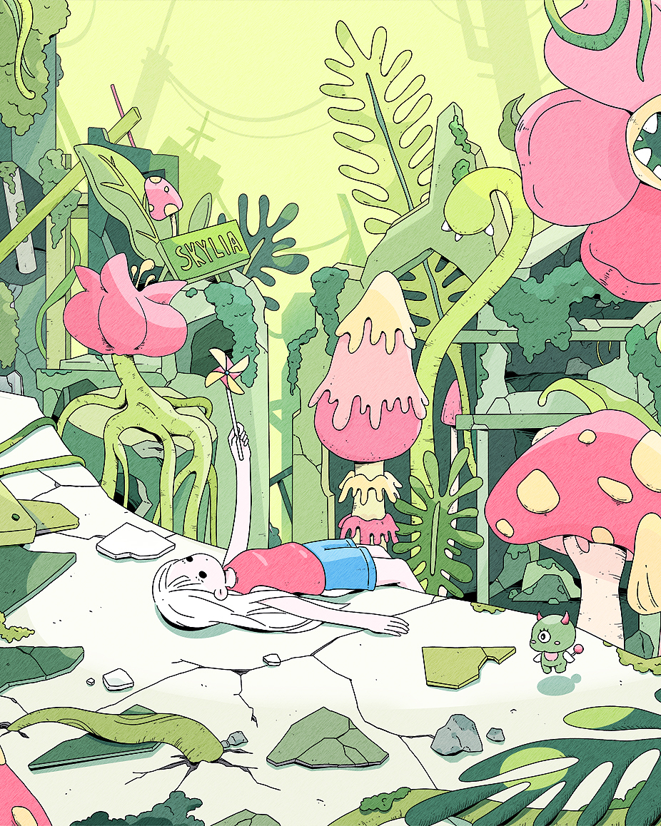 怪诞之旅｜植物乐园、宇宙车站（图ZMzQ3MjY2ODc2） - 商业插画 - 站酷设计师晴画Skylia原创素材 - 站酷ZCOOL