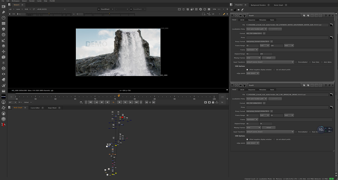 HOUDINI瀑布特效流体解算