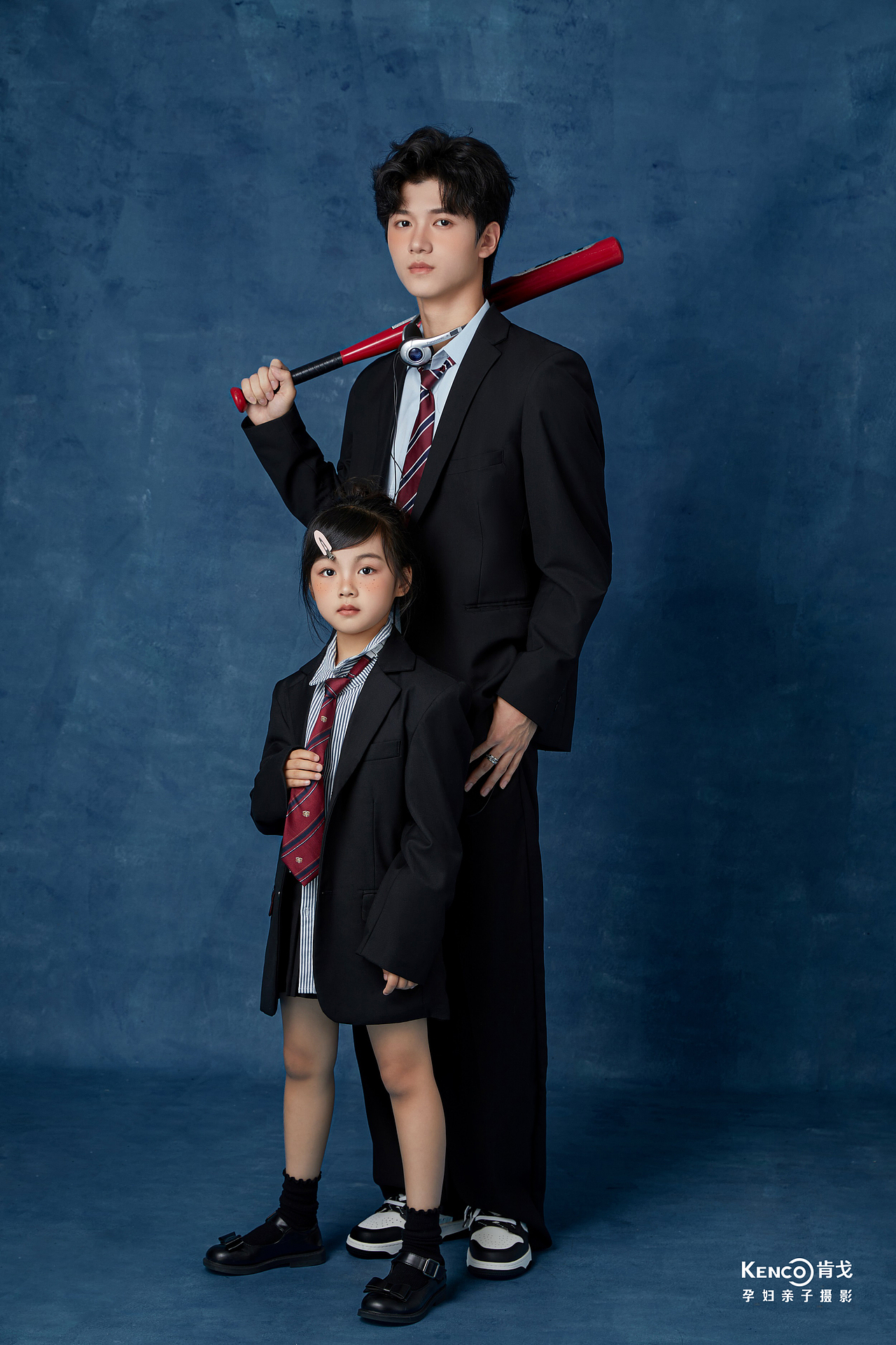 美式父女证件照