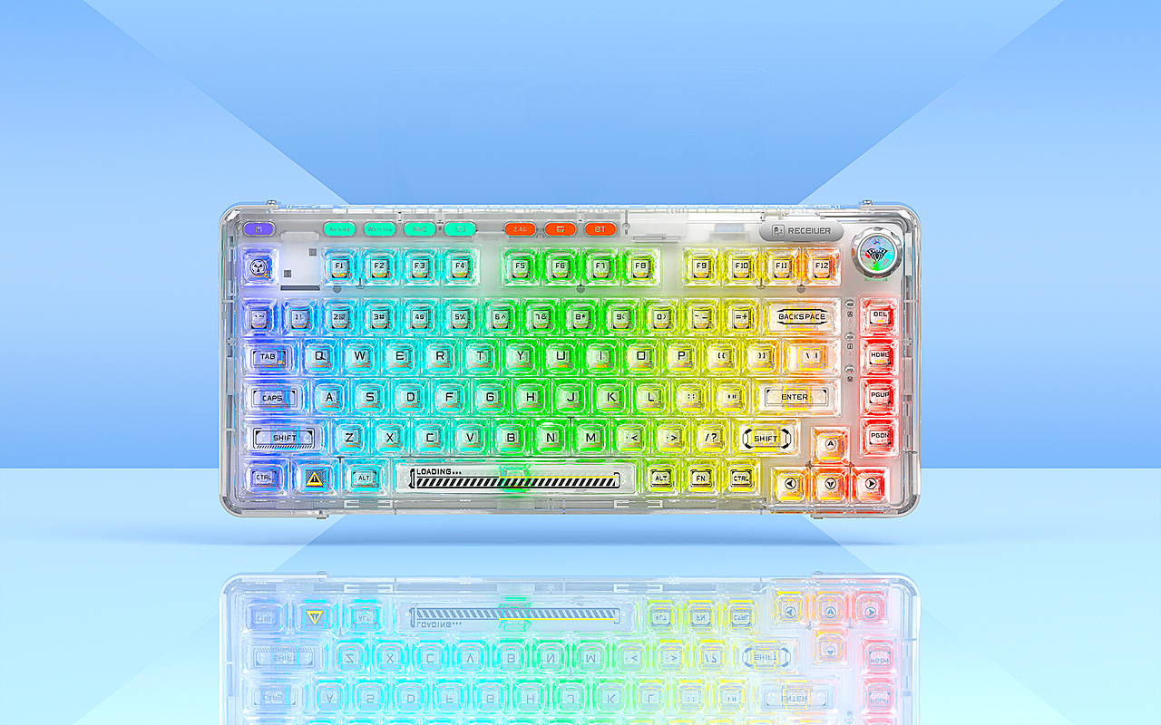 透明键盘鼠标渲染 | 雪地场景