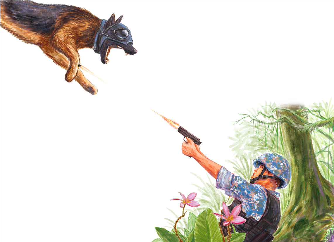 爱国题材 军犬《金钢》故事插图（图ZMzQxNTQ5NDMy） - 绘本 - 站酷设计师何壹插画heyi原创素材 - 站酷ZCOOL