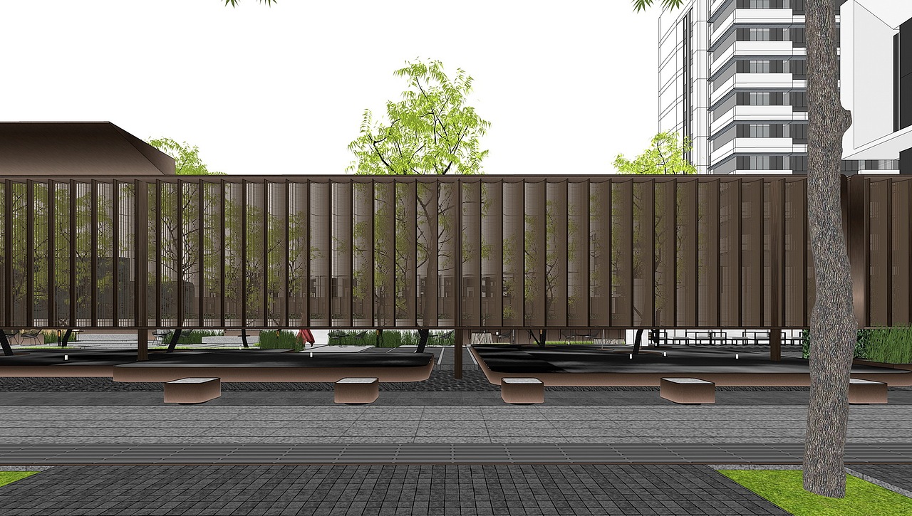 大华普陀示范区景观SU模型下载