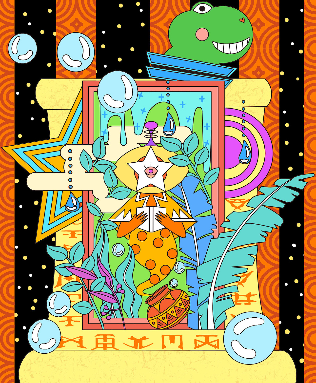 果核宇宙（图ZMjk3ODYxMzk2） - 新锐潮流插画 - 站酷设计师小山竹ktll原创素材 - 站酷ZCOOL