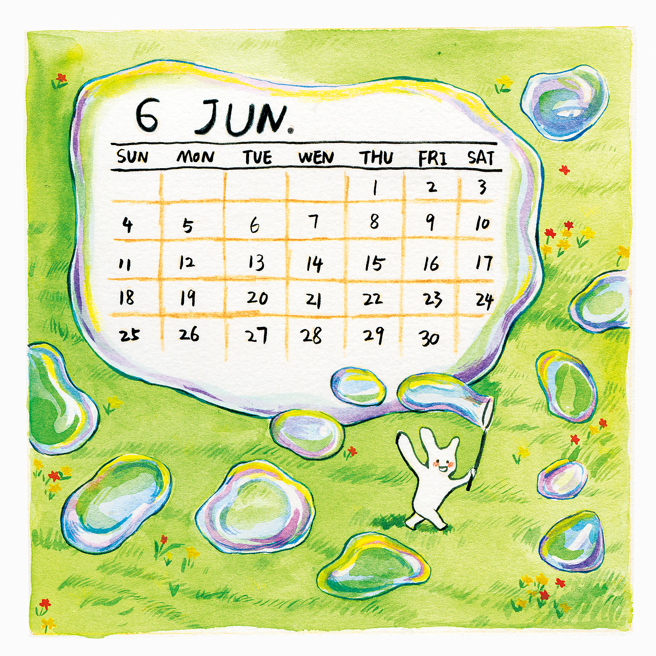 2023年日历｜和小兔子一起好好休息吧。