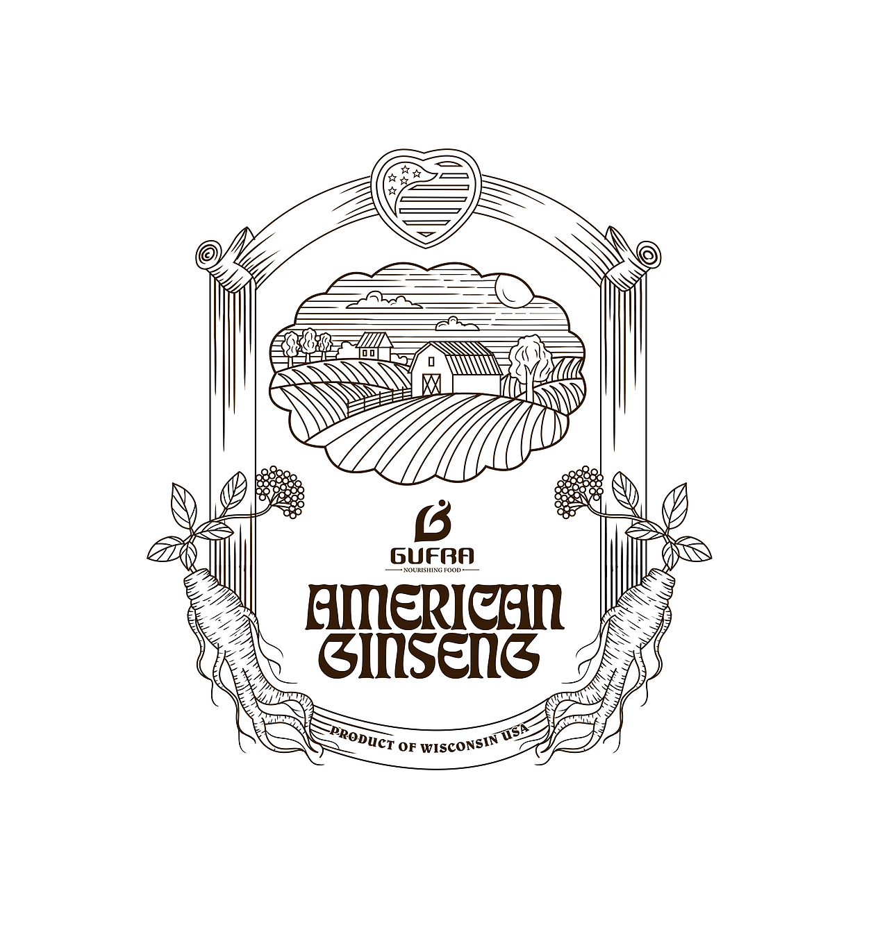 花旗参包装插画（图ZMzA0MDI2NjAw） - 商业插画 - 站酷设计师九薇原创素材 - 站酷ZCOOL