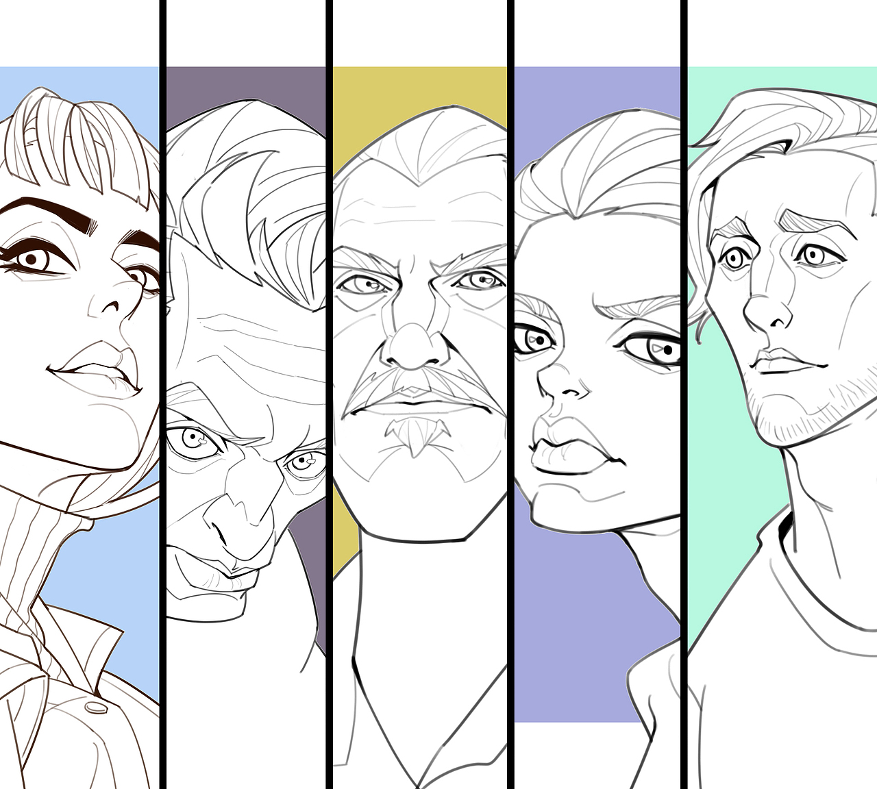 欧美卡通风格头像练习