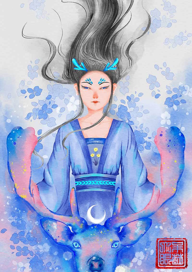 古风人物插画（图ZMjk3NjUxMjc2） - 创作习作 - 站酷设计师努力暴富的大眼原创素材 - 站酷ZCOOL
