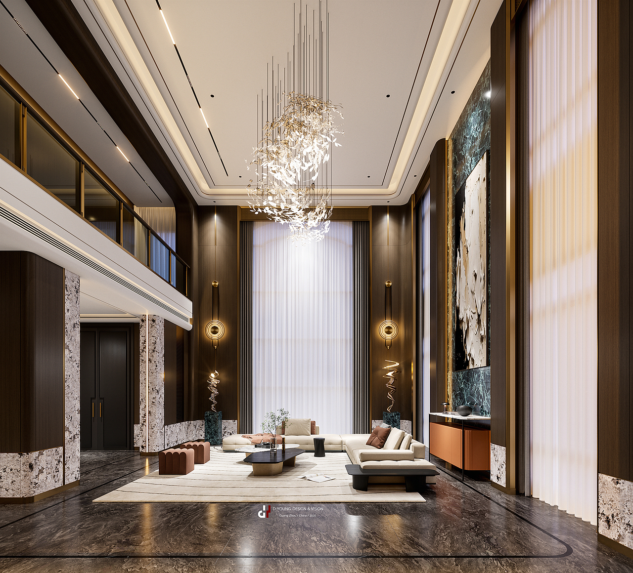 东杨视觉、别墅客餐厅夜景表现