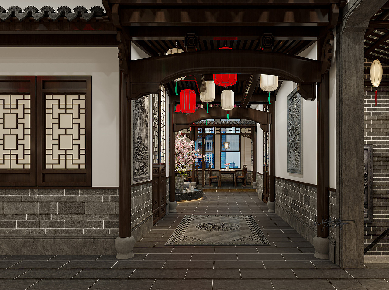 中餐厅设计|徽派建筑古风餐厅