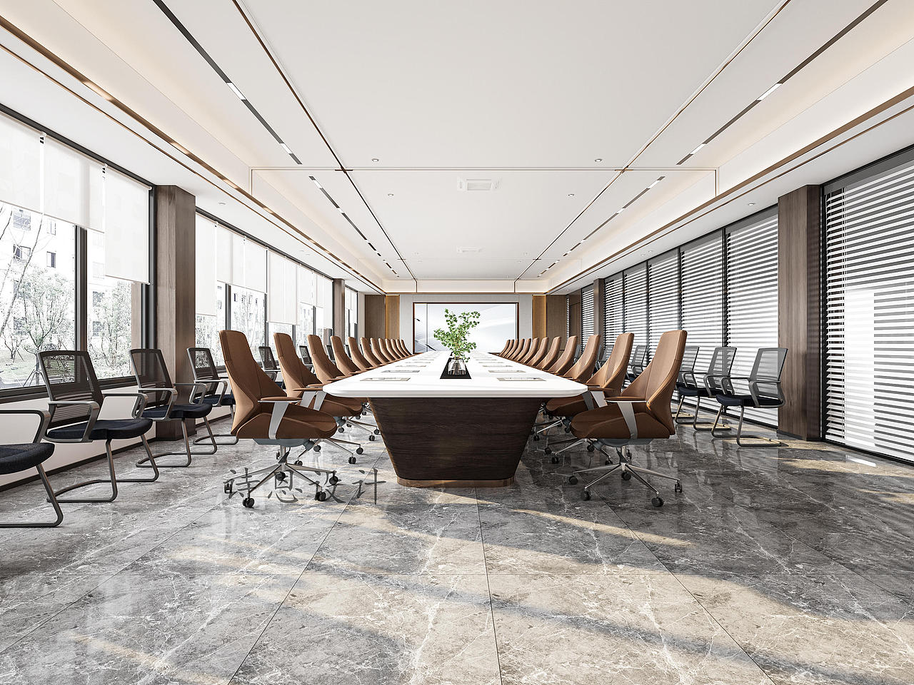 开放共享的办公空间设计,黑白灰的利落