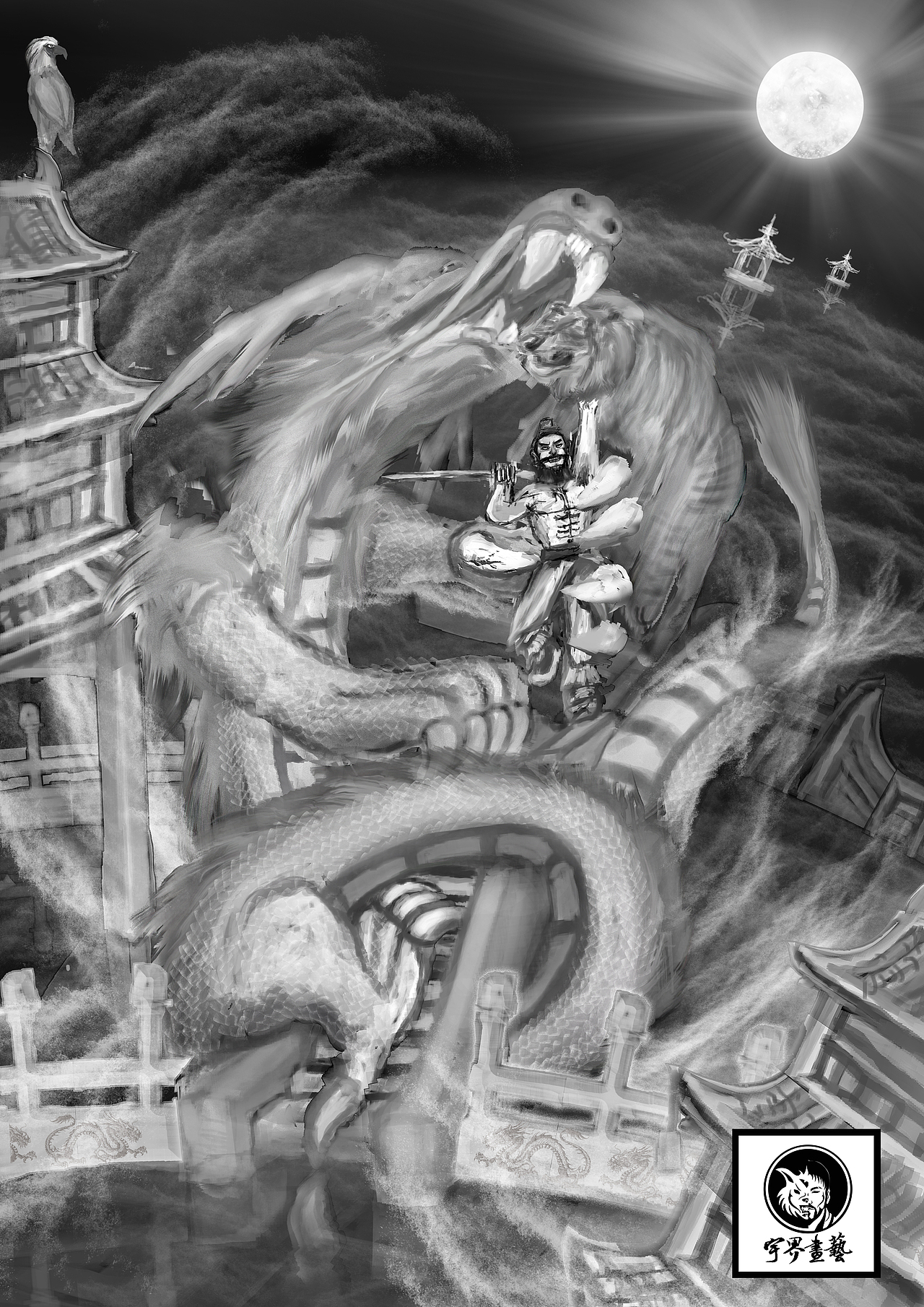 周处除三害（图ZMzcwMDgxMTM2） - 创作习作 - 站酷设计师宇界画艺原创素材 - 站酷ZCOOL