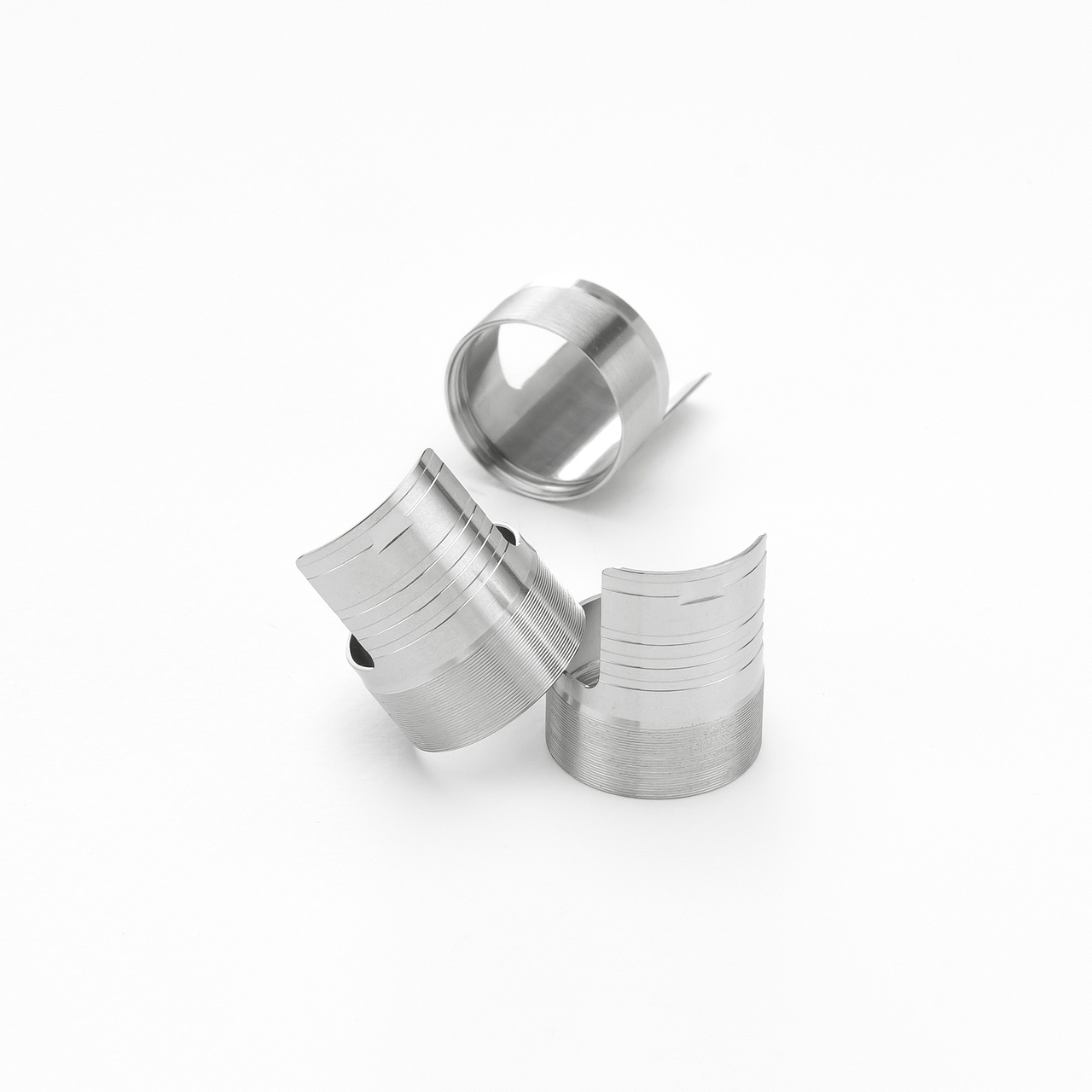 CNC车床加工产品拍摄-白底图五金配件数控车床件