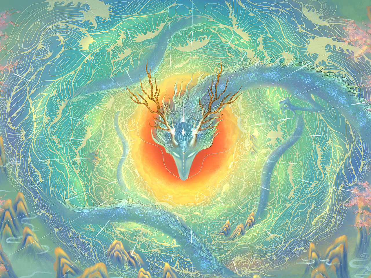 青龙（图ZMzA0NjcwMDY4） - 商业插画 - 站酷设计师伍五壹pro原创素材 - 站酷ZCOOL