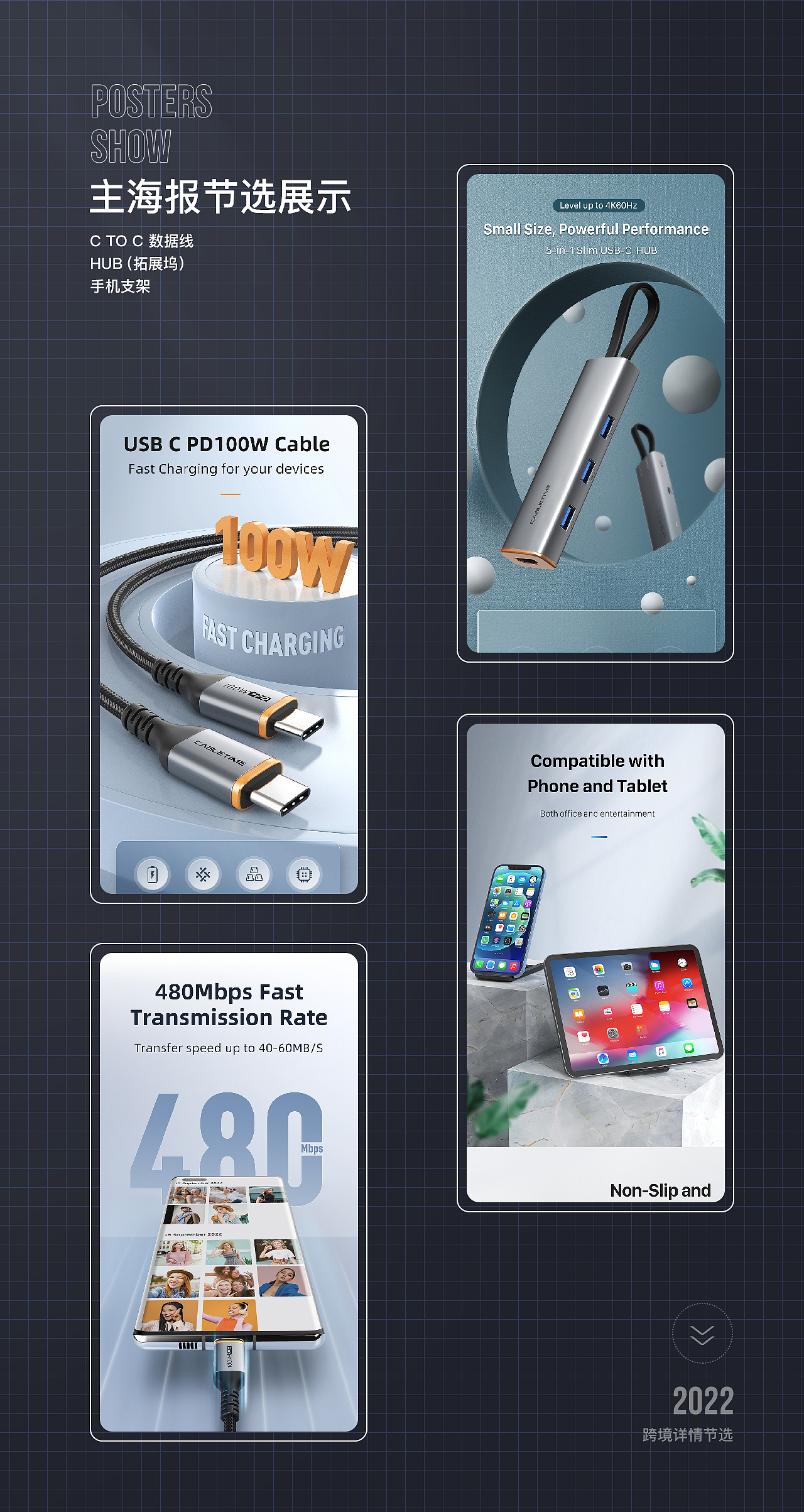 2022跨境详情节选(数据线/拓展坞hub/手机支架)