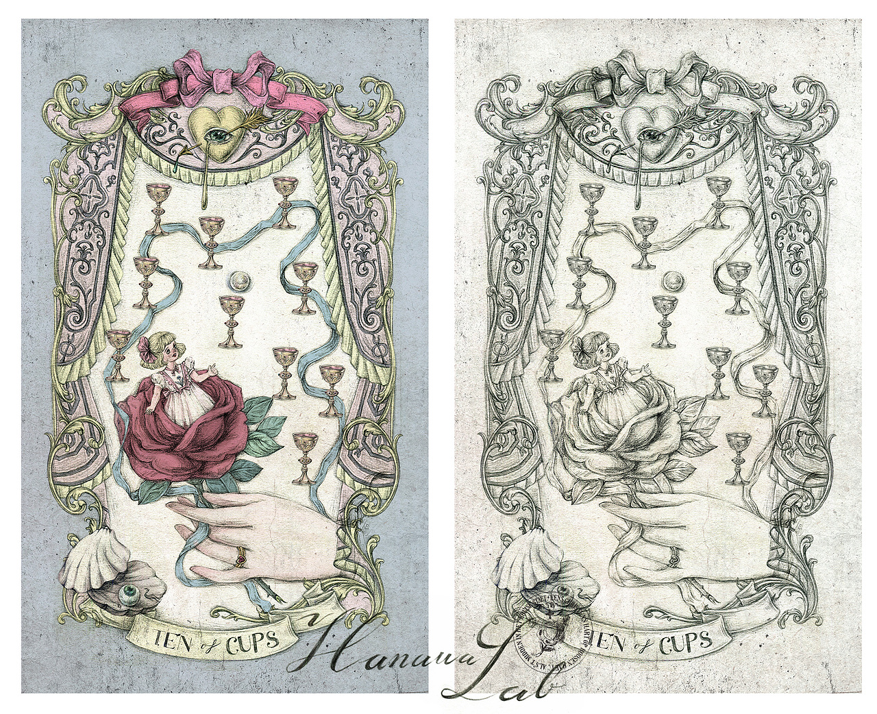 【珍宝塔罗】原创塔罗牌设计——圣杯系列（图ZMzEzNzYxMTQ0） - 商业插画 - 站酷设计师hanawa花轮原创素材 - 站酷ZCOOL